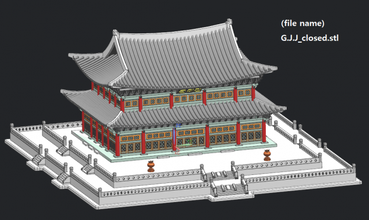 geunjeongjeon 3d modelo in marcos 3dexport coréia palácio gyeongbokgung moniatura décimo rei joseon seul hanyang sejong sjh 3d print model - Mito3D