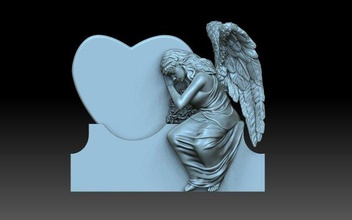 ggrieving angel cnc angels monument monuments memorial wings 3d print model - Mito3D