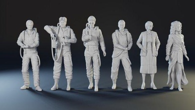 ghostbusters characters ghostbusters people figure comedy classic characters movie ghost venkman egonspengler 3d print printable models set man spooky statue miniatures scifi