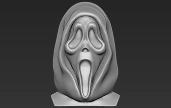 hayalet surat çığlık büst 3d baskı hazır stl obj yazdır model in heykel 3dexport tanınmış katil cinayet kötü film korku yapboz korkutucu gerilim filmi hollywood aktör printing maske destek yaratık karakter 3d print model - Mito3D