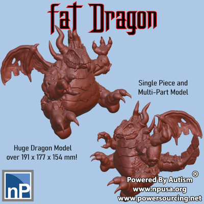 giant fat dragon free 3d print model in game accessories 3dexport dnd creature monster 3d print model - Mito3D