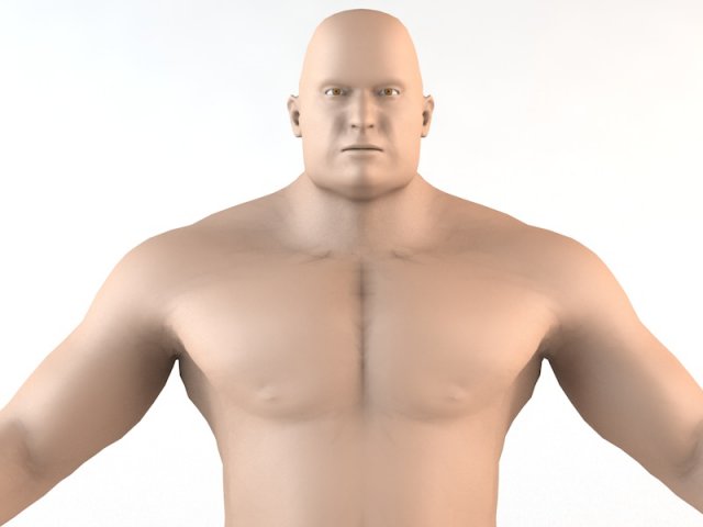 gigante humano personagem 3d modelo in homem 3dexport corpo masculino jogos pobre imenso forte muscular manipulado anatomia cabeça cara atlético 3D print model - Mito3D