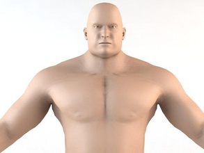 gigante umano carattere 3d modello in uomo 3dexport corpo maschio gioco lowpoly enorme forte muscolare truccato anatomia testa viso atletico 3d print model - Mito3D
