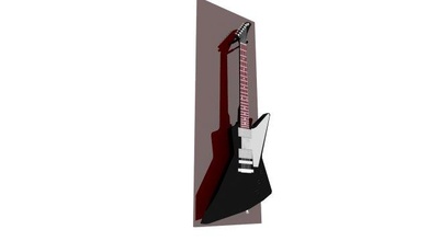 gibson forscher gitarre frei 3d modell elektronisch 3dexport elektrogitarre weiß schwarz 3dmodel 3dsmax vray3 3d print model - Mito3D