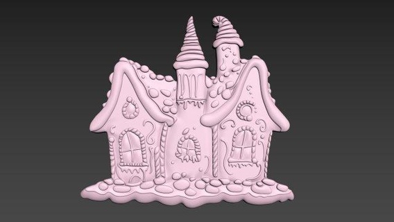 pan jengibre casa juguetes Navidad alivio cnc 3dprint decoración 3d print model - Mito3D