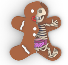 gingerbread man skull bones 3d print model - Mito3D