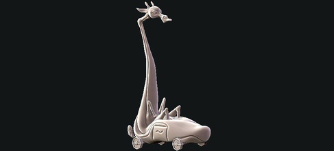 girafa dirigindo 3dmodel impressão 3d print model - Mito3D