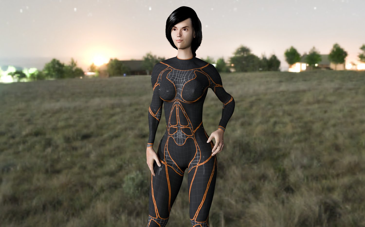 girl free 3d print model in woman 3dexport human female hair style standing stl obj 3D print model - Mito3D