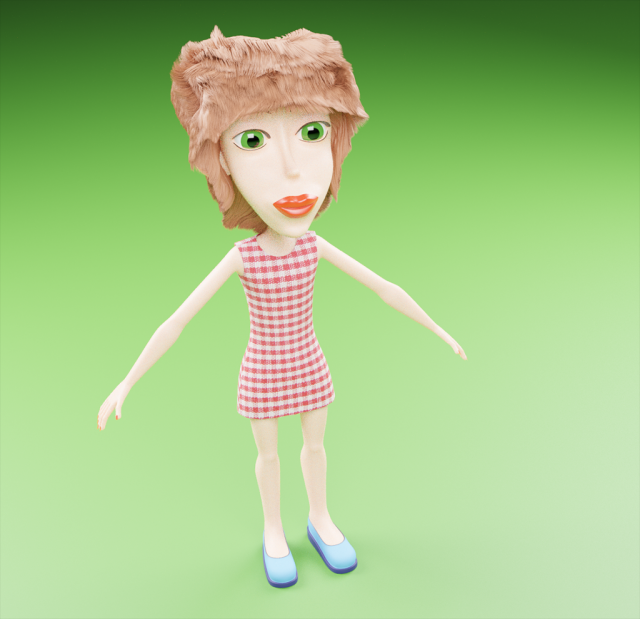 niña monstruo gratis hembra dibujos animados personaje 3D print model - Mito3D