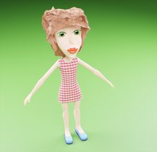 kız canavar Bedava kadın karikatür karakter şahsiyet 3d print model - Mito3D