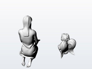 niña ángel 3d impresión modelo in escultura 3dexport 3d print model - Mito3D