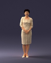 girl beige suit 0493 3d print ready scan model polygon 3dprint human male realistic posed character people miniatures man woman child style success outfit fashion 3d print model - Mito3D