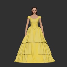 girl belle yellow dress woman human cute figurine 3dprinting 3d print model - Mito3D