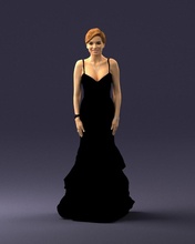 girl in black evening dress 0318 3d print ready model woman 3dexport scan polygon 3dprint human male realistic posed character people miniatures man child style success outfit fashion 3d print model - Mito3D
