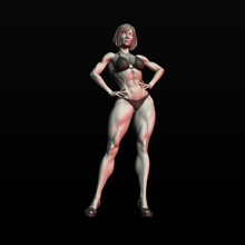 girl bodybuilder 3d print model in woman 3dexport athlete bikini body competition contest defile female figurines gym human lady maiden miniatures muscle muscles player sportsman swimsuit 3d print model - Mito3D