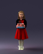 girl cake 0313 3d print ready scan model polygon 3dprint human male realistic posed character people miniature child style fashion photochildren 3d print model - Mito3D