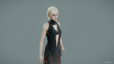 fille robe cyberpunk 3d print model - Mito3D