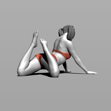 mädchen on fußboden 3d drucken modell frau 3dexport person charakter weiblich dame lügen anatomie körper lüge legen ziemlich sport sportlich sport schwanz frisur 3d print model - Mito3D