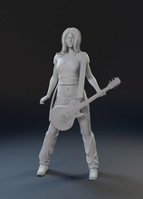 ragazza chitarra 3d stampa modello in donna 3dexport figura 2000s roccia vibrazione statua stampabile musica corpo musicista femmina umano miniature figurine 3d print model - Mito3D