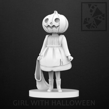girl halloween child holiday pumpkin dress printer art 3d print model - Mito3D