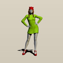 chica sudadera con capucha humanos persona personas mujer femenino niña señora hipster cap del cabo los talones zapatos la anatomía ropa vestido de prendas vestir bastante 3d print model - Mito3D