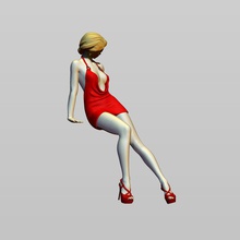 mädchen on kapuze 3d drucken modell frau 3dexport person dame weiblich ziemlich mode wagen automobil auto maschine kleid kleider sexy erotisch herrin anatomisch 3d print model - Mito3D