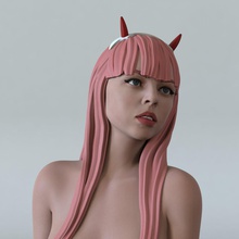 kız boynuz 3d yazdır model in kadın 3dexport karakter şirin seksi vesika büst 3dprint minyatür 3d print model - Mito3D