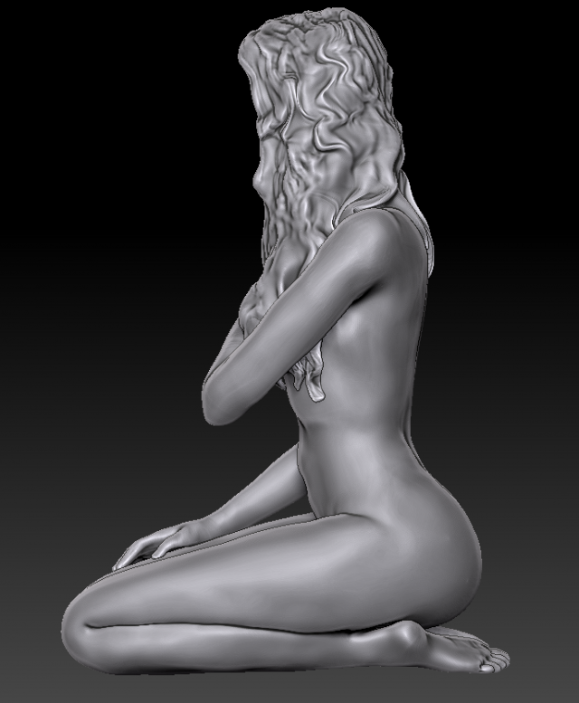 mädchen nackt 3d drucken modell figuren 3dexport nett drehgestell naked girl nakte frau 3D print model - Mito3D
