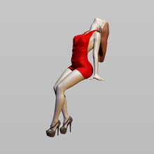 ragazza prossima auto persona umana carattere donna di sesso femminile corpo bella babe sexy erotica mini breve vestito highheels topmodel 3d print model - Mito3D