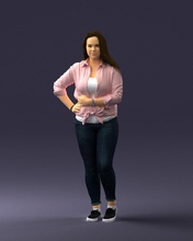 girl in pink sweater 0004 3d print ready model woman 3dexport scan polygon 3dprint human male realistic posed character people miniatures man child style success outfit fashion 3d print model - Mito3D
