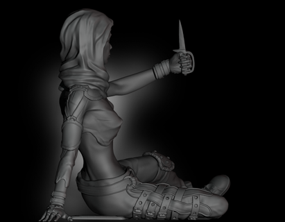girl raider free woman sculpture character miniatures figurines 3d print model - Mito3D