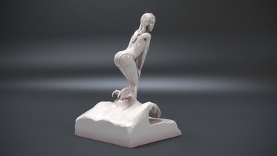 niña mar 3d impresión modelo in escultura 3dexport mujer oceano playa arte personas estatua cuerpo imprimible desnudo baños agua deco esculturas nadar bragas 3d print model - Mito3D