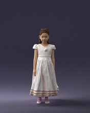 girl sundress 0204-2 3d print ready scan model polygon 3dprint human male realistic posed character people miniature child style fashion photochildren children 3d print model - Mito3D