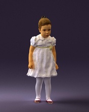 niña in blanco vestido 0435 3d impresión listo modelo niño 3dexport escanear polígono 3dprint humano masculino realista planteado personaje personas miniatura estilo moda fotógrafos niños 3d print model - Mito3D