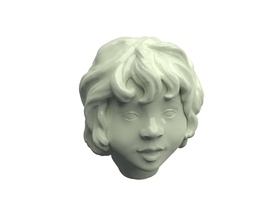 girls head girl child baby curls face 3d print model - Mito3D