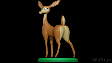 giselle abierto temporada 3d impresión modelo in animales 3dexport ciervo gama salvaje peludo hembra cuadrúpedo extremo 3d print model - Mito3D