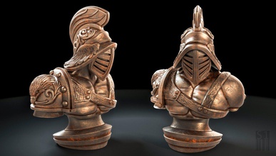 gladiador escultura 3d impresión modelo in figuritas 3dexport guerrero modell estatuilla empeñar cera sello esculpir orgánicos caballero ajedrez 3d print model - Mito3D