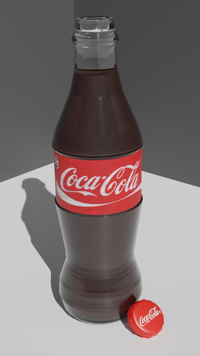 glas coca cola frei 3d modell getränk 3dexport flasche pepsi sprudel wasser zucker deckel koka startseite mantel 3D print model - Mito3D