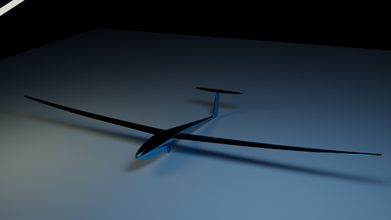 glider 3d model in sailplane 3dexport aeroplan lowpoly high-poly game 3d print model - Mito3D