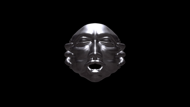 glotonería anillo 3d impresión modelo cara máscara cabeza oro plata joya joyería escultura imprimible anillos 3d print model - Mito3D