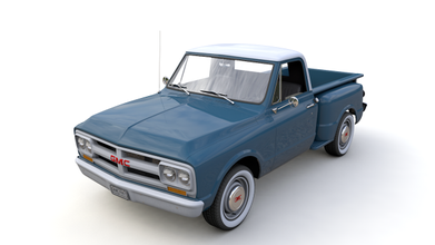 gmc c10 pickup stepside 1967 3d model in old cars 3dexport car auto cargo vehicle chevrolet truck usa american retro classic canada chevy vintage 1960 3d print model - Mito3D