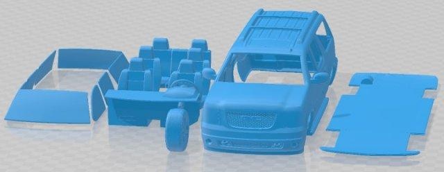 gmc denali xl imprimible coche vehiculo automotor espacio scalextric Tamiya rc miniz pasatiempo micro 3d print model - Mito3D