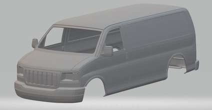 gmc savana carga imprimível corpo furgão 3d impressão modelo in automotivo 3dexport fenda escalextrico tamiya rc rádio controle concha 3d print model - Mito3D