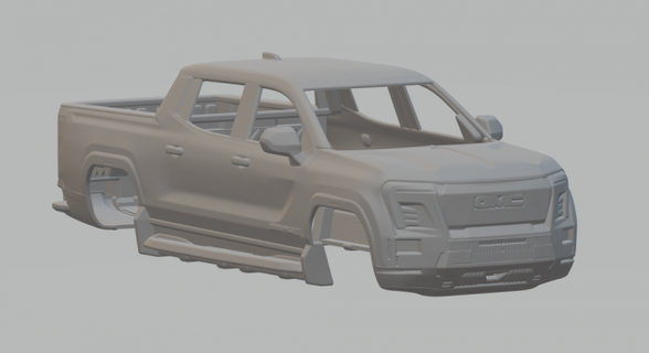 gmc sierra ev vehículo fundido presión tragamonedas ruedas calientes miniaturas espacio impresión impreso caliente 3d print model - Mito3D