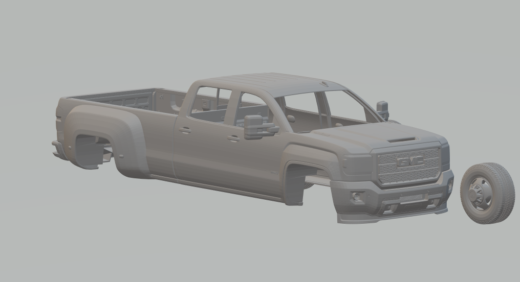 gmc Sierra hd 3500 ev tren ho model diyorama döküm Sıcak tekerlekler yuva araba atlatmak Veri deposu Chevrolet Silverado Colorado 3D print model - Mito3D