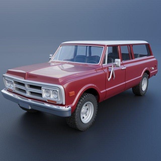gmc suburbano 1972 settore automobilistico macchina macchine veicolo passatempo auto camion ruota classico sla fdm printcar Stampa rc giocattolo interni 3d print model - Mito3D
