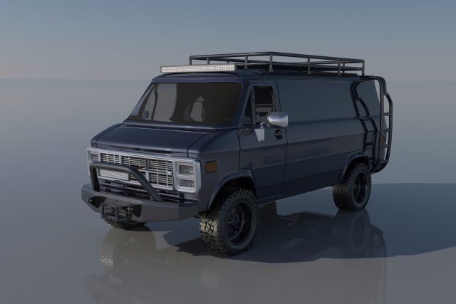 gmc vandura 1983 coche vehiculo coches vehículo pasatiempo auto automotor camper camioneta rueda clásico Sla fdm imprimir impresión manejar rc juguete interior exterior 3D print model - Mito3D