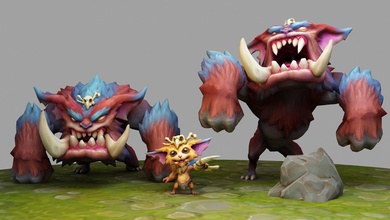 gnar league of legends 3d print model in monsters & creatures 3dexport character toy body lol champion stl 3dprint games toys game accessories art 3d print model - Mito3D