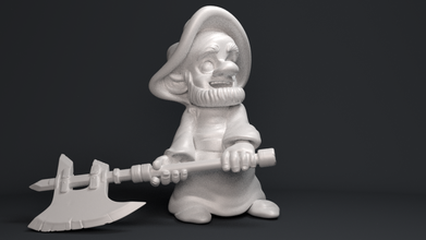 Gnom ax gnome elf Mann Kreatur der Schnurrbart BART Skulptur Garten fantasy claus santa Zwerg fee Fabelhaft statue Stern wars jawa 3d print model - Mito3D