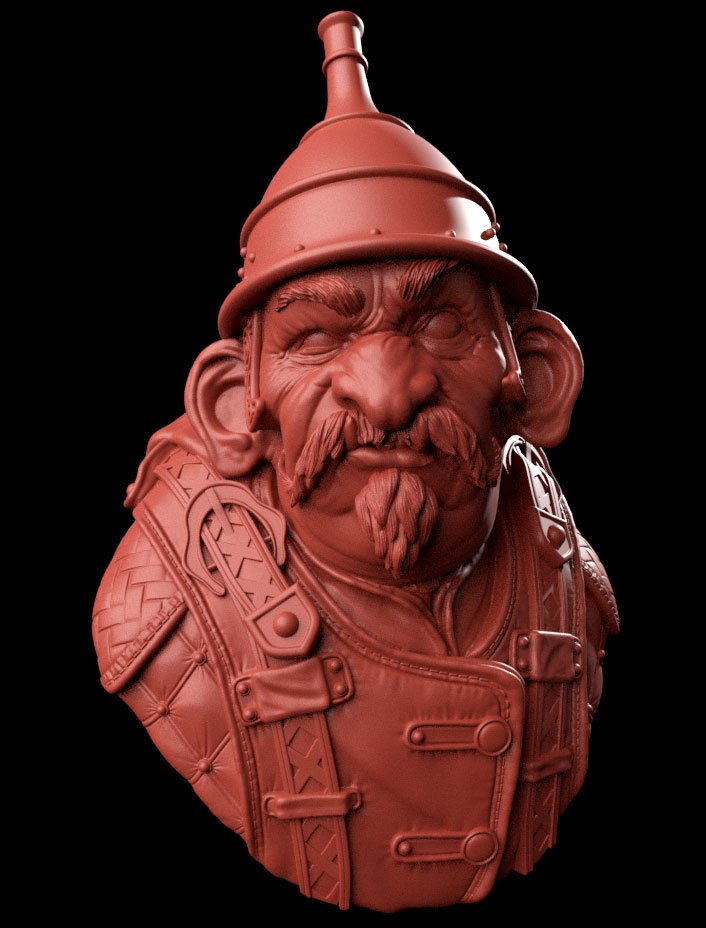 gnome bust 3d print model in figurines 3dexport fantasy stl obj sculpture creature printable 3D print model - Mito3D